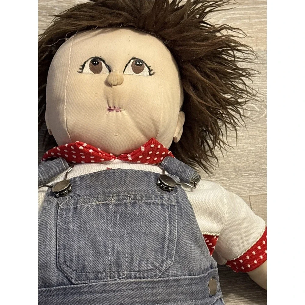 Vintage 80s Handmade Soft Sculpted Cloth Doll 24